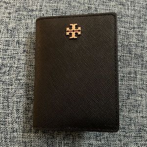 Tory Burch Women's Emerson Saffiano Leather Foldable Card ID Case Wallet